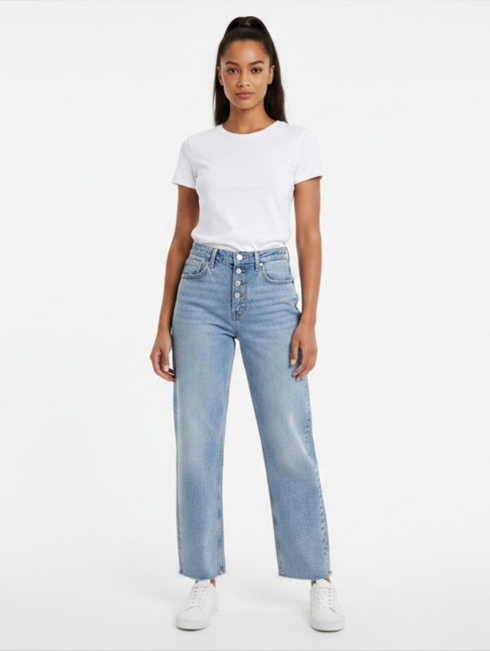 Denim Forum Denim - Denim Forum | Joni High-Rise Loose Straight Leg Women’s Jeans - Light Blue